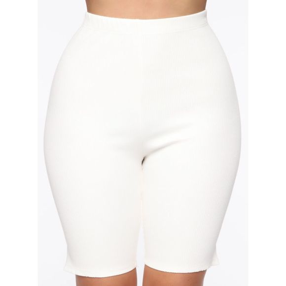Fashion Nova My Way Biker Shorts & Zip Up Set in White Size Medium - Picture 6 of 13